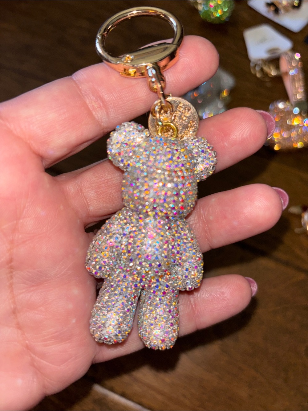 Choose 1 Crystal Embellished Key & Card Holder/bag charm/brooch NEW - Picture 3 of 8